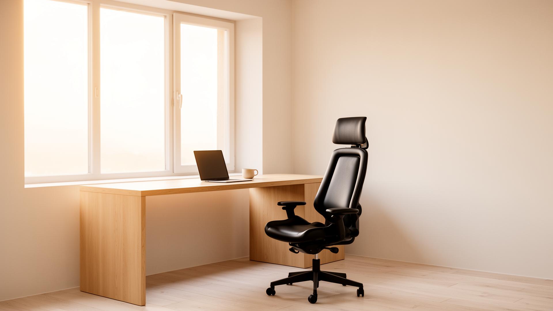 OrthoComfort ergonomic chair in a modern home office